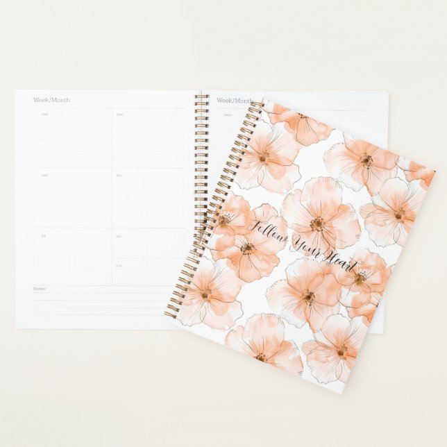 Pretty Peach Flowers Planner (Display)