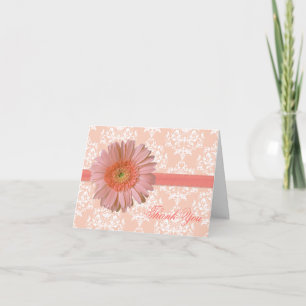Pretty Peach Gerber Daisy Thank You Card