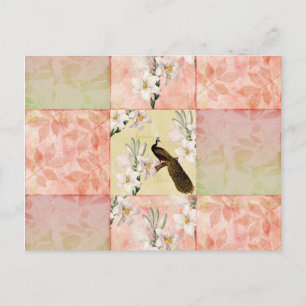 Pretty Peach Patchwork Postcard