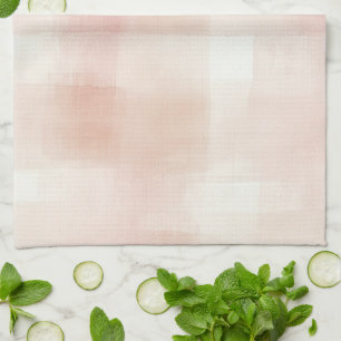 Pretty Peach Pink Cream Plaid Tea Towel