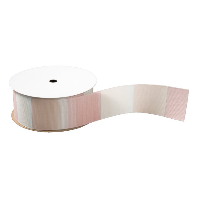 Pretty Peach Pink Cream Stripes  Grosgrain Ribbon (Spool)