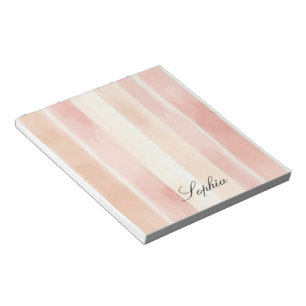 Pretty Peach Pink Cream Stripes  Notepad