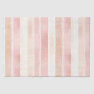 Pretty Peach Pink Cream Stripes  Tissue Paper