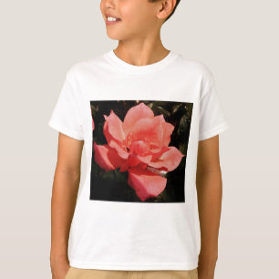 Pretty Peach Pink Rose floral T-Shirt