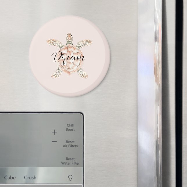 Pretty Peach Sea Turtle Dream Magnet (In Situ (Fridge))