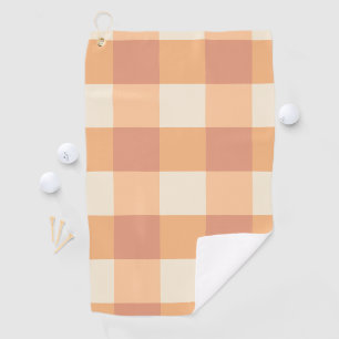 Pretty Peach Squares Golf Towel