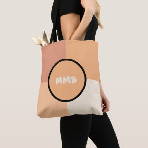 Pretty Peach Squares Tote Bag