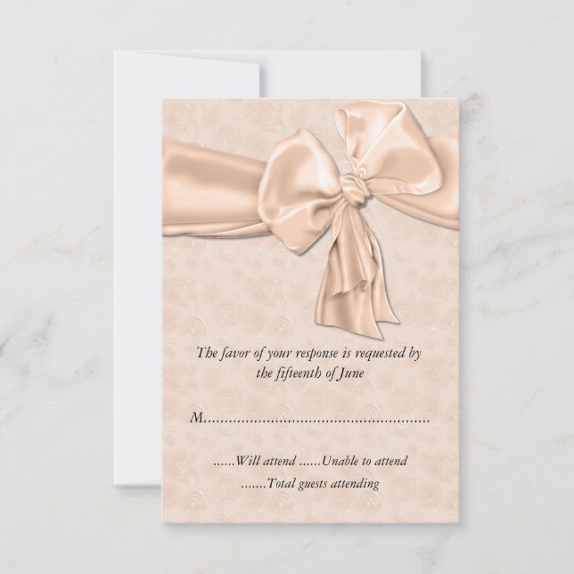 Pretty Peach Wedding Response Card (Front)