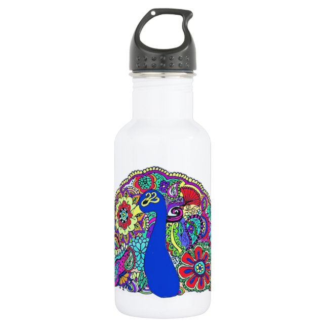 pretty peacock 532 ml water bottle (Front)