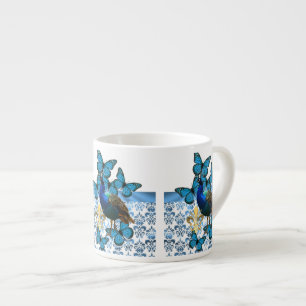 Pretty Peacock and blue butterflies Espresso Cup