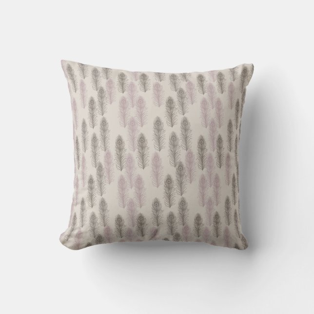 Pretty Peacock Feathers Cushion (Front)