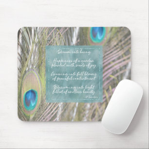 Pretty Peacock Feathers Dream Poem   Mouse Mat