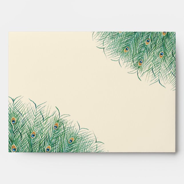 Pretty Peacock Feathers Envelopes (Front)
