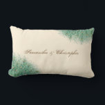 Pretty Peacock Feathers Lumbar Cushion<br><div class="desc">Pretty Peacock Feathers bride and groom or married couple personalised name pillow</div>