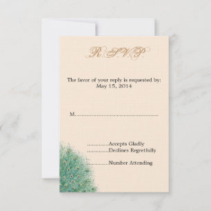 Pretty Peacock Feathers RSVP