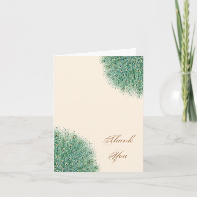 Pretty Peacock Feathers Thank You (Front)