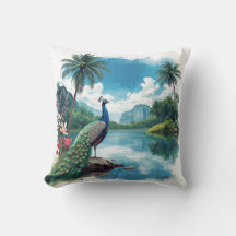 Pretty Peacock in a Tropical Paradise