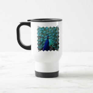 Pretty Peacock Plastic Travel Mug