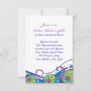 PRETTY PEACOCK Theme Wedding RSVP Party Card