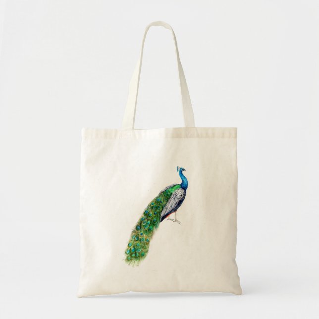 Pretty Peacock Tote Bag (Front)