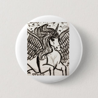 Pretty Pegacorn in Flight 6 Cm Round Badge