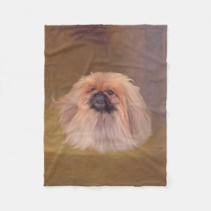 Pretty Pekingese Dog Fleece Blanket