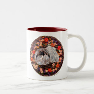 Pretty Pekingese Flower Design Mug