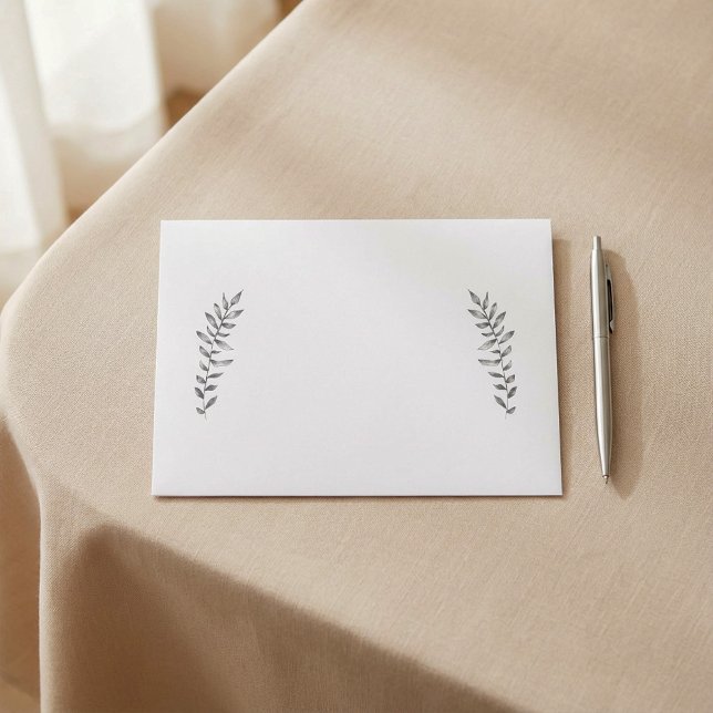 Pretty pencil drawn style leaves envelope (Pretty pencil drawn style leaves envelope.)