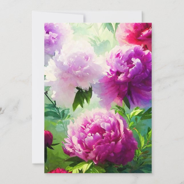 Pretty Peonies Thank You Card (Front)