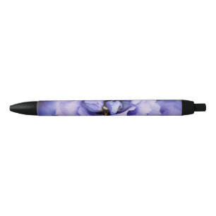 Pretty Periwinkle Flower Black Ink Pen