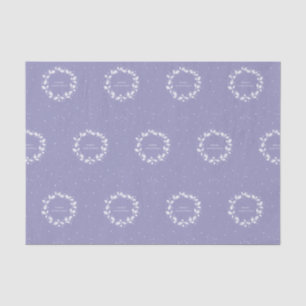 Pretty Periwinkle Merry Christmas Holly Wreath Tissue Paper