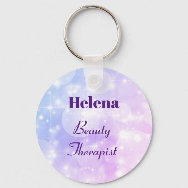Pretty personalised Beauty Therapist Key Ring (Front)