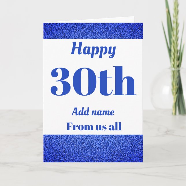 Pretty personalised birthday card from us all 30th (Front)