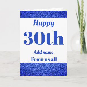 Pretty personalised birthday card from us all 30th