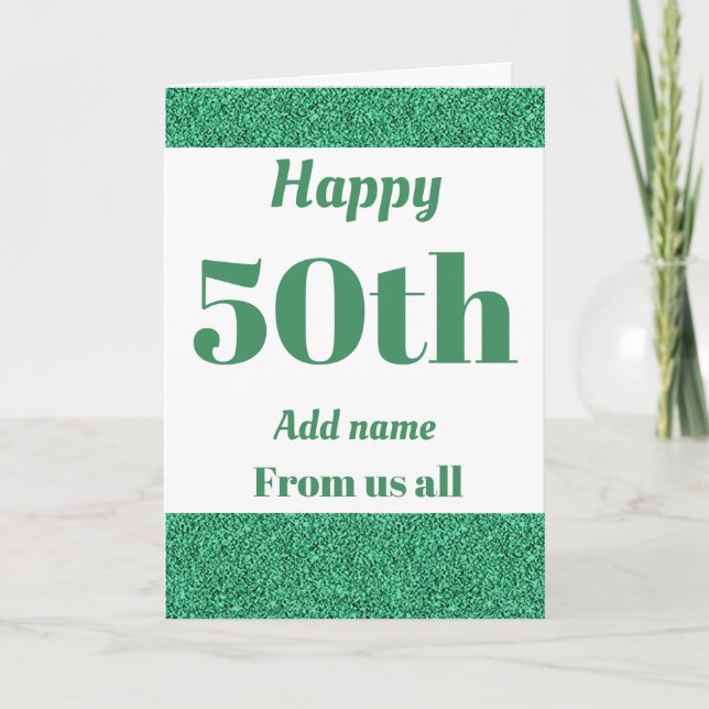 Pretty personalised birthday card from us all 50th (Front)