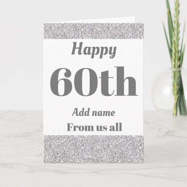 Pretty personalised birthday card from us all 60th (Front)