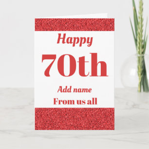 Pretty personalised birthday card from us all 70th