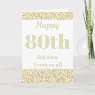 Pretty personalised birthday card from us all 80th