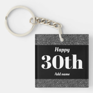 pretty personalised birthday gift keychain 30th