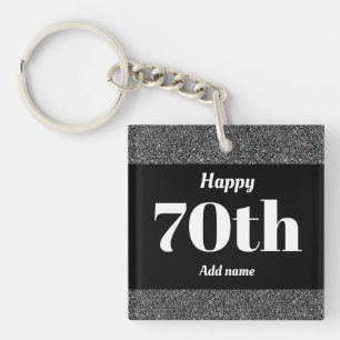 pretty personalised birthday gift keychain 70th