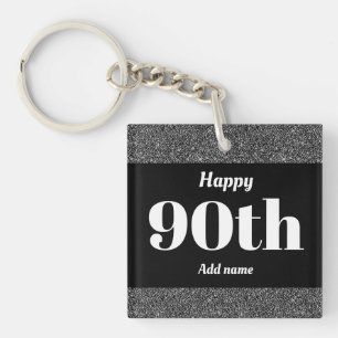 pretty personalised birthday gift keychain 90th