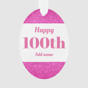 Pretty personalised birthday gift ornament 100th