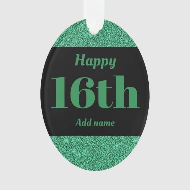 Pretty personalised birthday gift ornament 16th (Front)