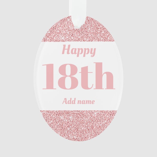 Pretty personalised birthday gift ornament 18th (Front)