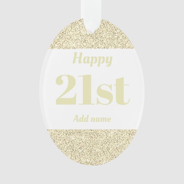 Pretty personalised birthday gift ornament 21st (Front)
