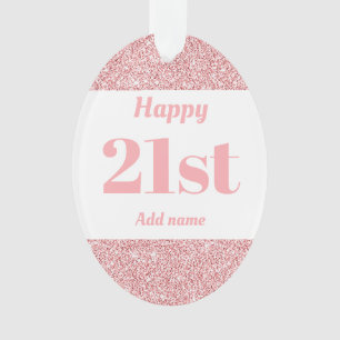 Pretty personalised birthday gift ornament 21st