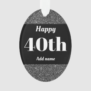 Pretty personalised birthday gift ornament 40th