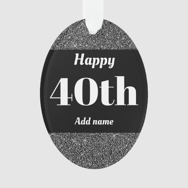 Pretty personalised birthday gift ornament 40th (Front)