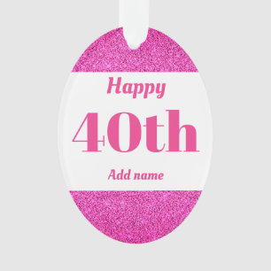 Pretty personalised birthday gift ornament 40th