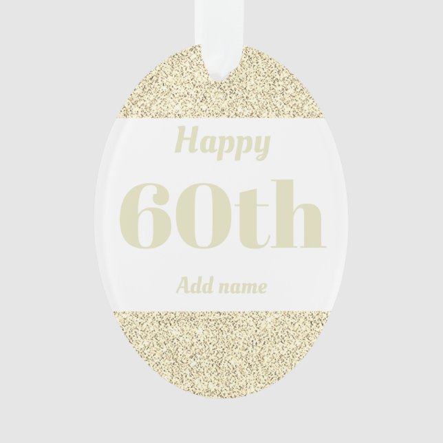 Pretty personalised birthday gift ornament 60th (Front)